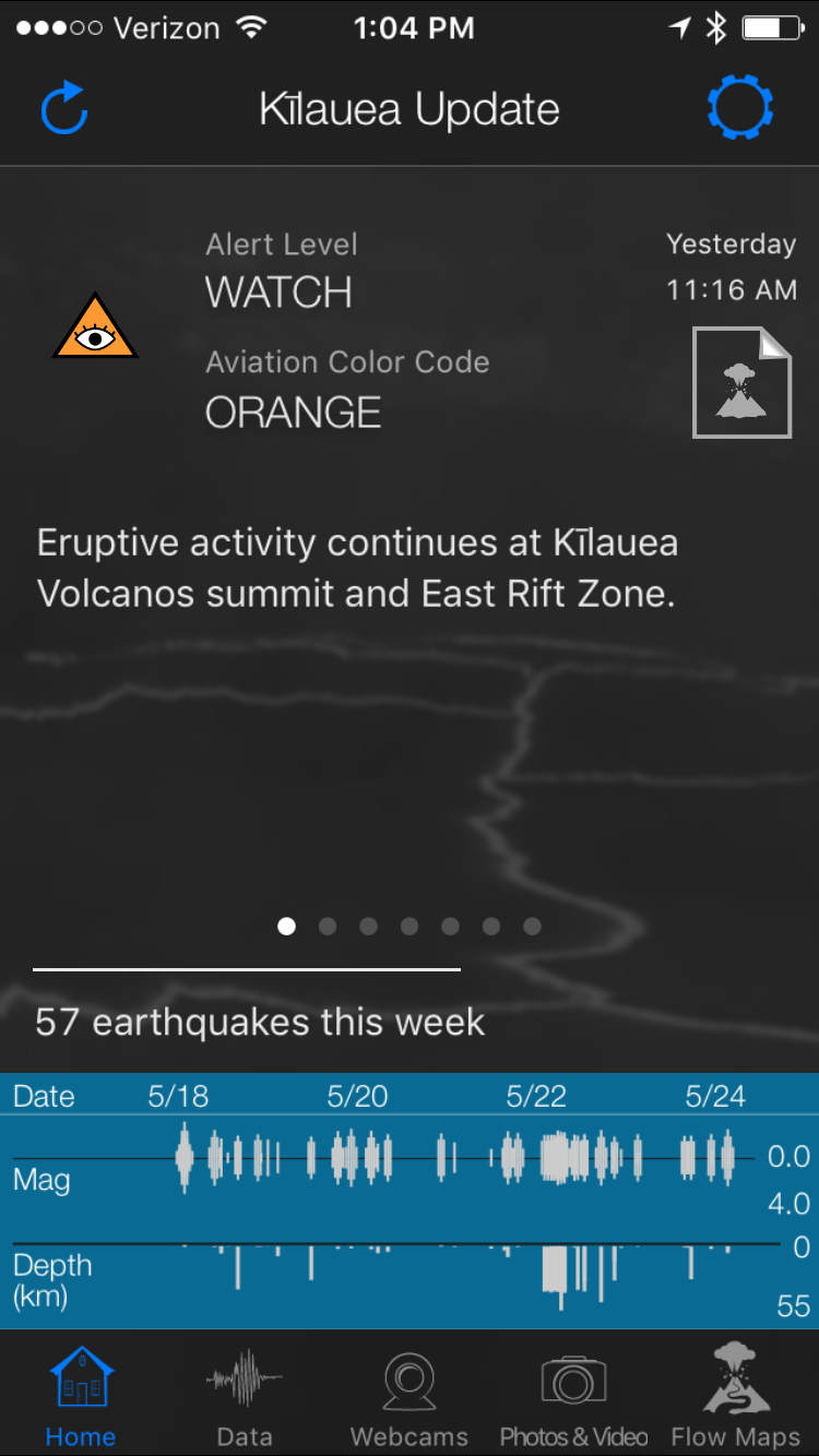 Kilauea Updates Screenshot